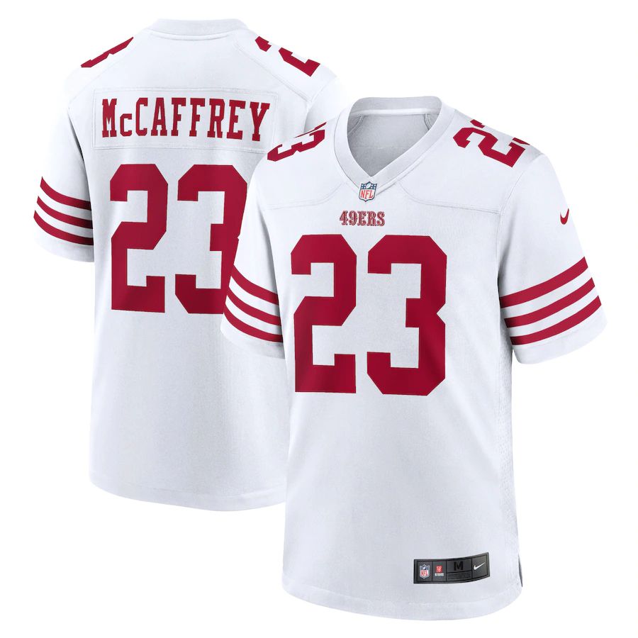 Men San Francisco 49ers 23 Christian McCaffrey Nike White Game Player NFL Jersey